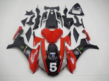 Discount 2015-2019 Black Red 5 Yamaha YZF R1 Motorcycle Fairing Kit UK