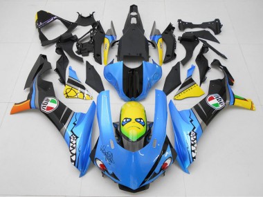 Discount 2015-2019 Blue Yellow Shark Yamaha YZF R1 Motorcycle Replacement Fairings UK