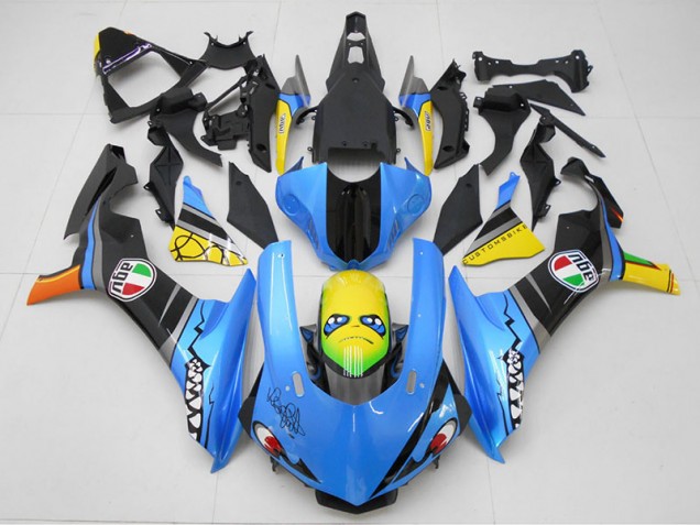 Discount 2015-2019 Blue Yellow Shark Yamaha YZF R1 Motorcycle Replacement Fairings UK Discount 2015-2019 Blue Yellow Shark Yamaha YZF R1 Motorcycle Replacement Fairings UK