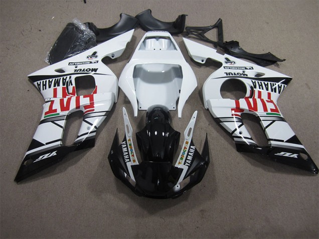 Discount 1998-2002 White Black Fiat Yamaha YZF R6 Motorbike Fairing Kits UK