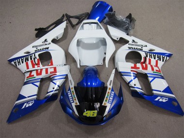 Discount 1998-2002 White Blue Fiat 46 Yamaha YZF R6 Motorcycle Fairings Kits UK