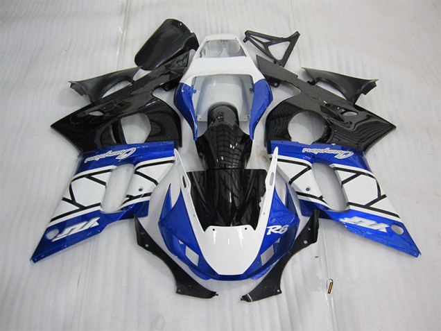 Discount 1998-2002 Blue White Black Yamaha YZF R6 Motorbike Fairings UK