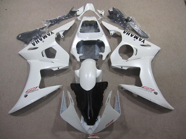 Discount 2003-2005 White with Black Decal Yamaha YZF R6 Bike Fairings UK Discount 2003-2005 White with Black Decal Yamaha YZF R6 Bike Fairings UK