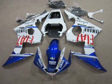 Discount 2003-2005 White Blue Motul Fiat Yamaha YZF R6 Motorcycle Fairings Kits UK
