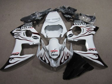 Discount 2003-2005 White Black Flame Shark Yamaha YZF R6 Replacement Fairings UK