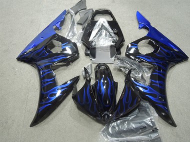 Discount 2003-2005 Black Blue Flame Yamaha YZF R6 Bike Fairings UK