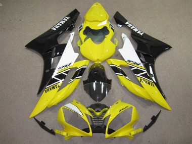 Discount 2006-2007 Yellow Black Decal Yamaha YZF R6 Motorcycle Fairings Kits UK