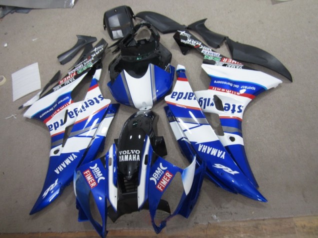 Discount 2006-2007 White Blue Sterilgarda Volvo Yamaha YZF R6 Motorcylce Fairings UK