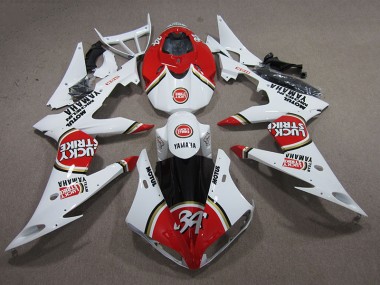 Discount 2008-2016 Red White Lucky Strike Yamaha YZF R6 Replacement Motorcycle Fairings UK