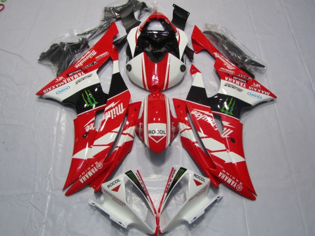 Discount 2008-2016 Red White Rocol Yamaha YZF R6 Motorcycle Fairings Kits UK Discount 2008-2016 Red White Rocol Yamaha YZF R6 Motorcycle Fairings Kits UK